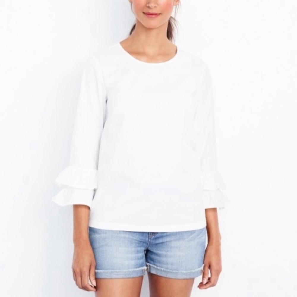 J. Crew Factory Double Ruffle Sleeve Blouse Size 4